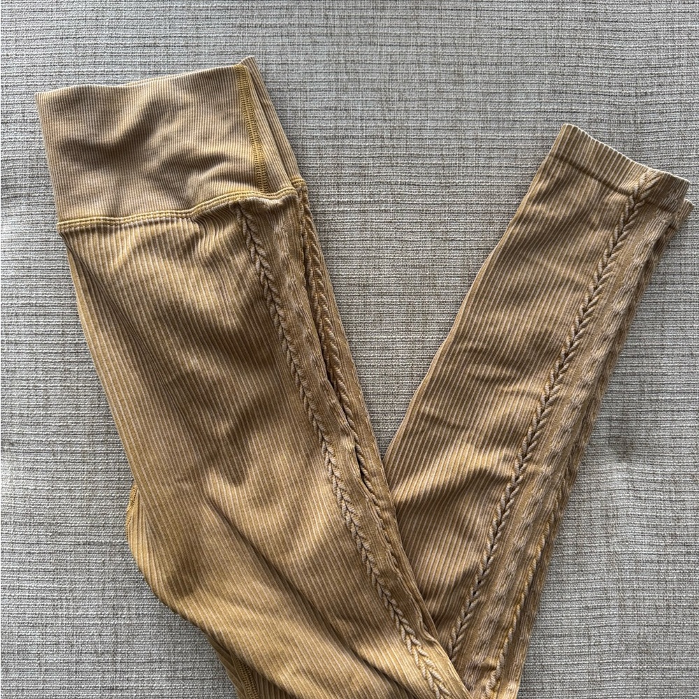 Aerie Tan Ribbed Leggings